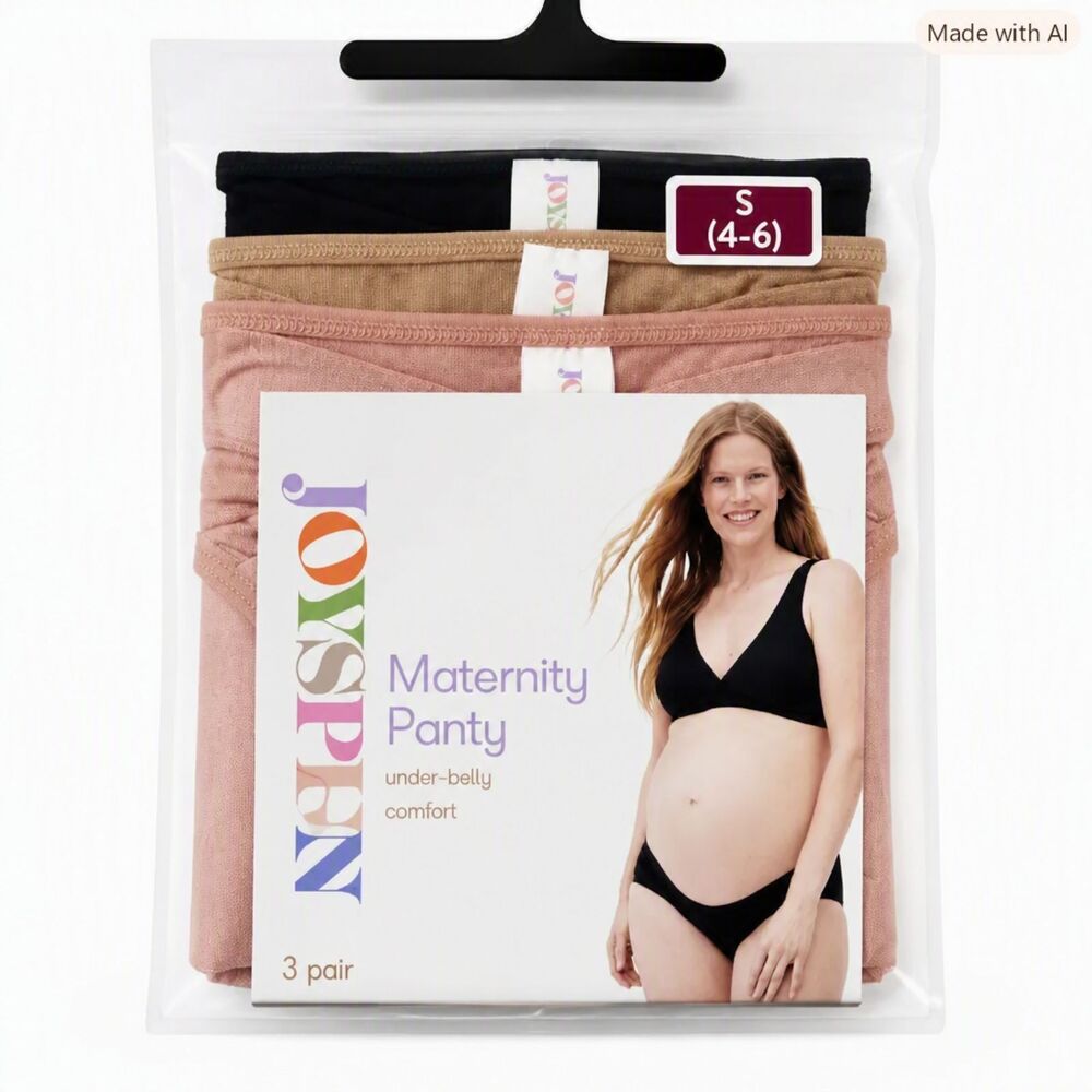 JOYSPEN Maternity Panty 3‑Pack – Under‑Belly Comfort – Size S (4–6)